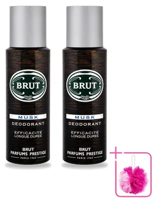 Imagen del producto de 2 aerosoles desodorantes Brut Musk - 200 ml - Paquete económico - 2 unidades