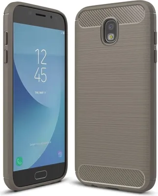 Produktbild von Samsung Galaxy J7 2017 TPU Case Carbon Fiber Optik Brushed Schutz Hülle Grau