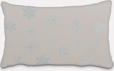 Produktbild von SCHÖNER LEBEN. Kissenhülle Eiskristalle beige hellblau silber Größe 30x50cm (HxB) 30x50cm (HxB) Größe