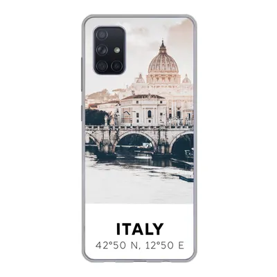 Produktbild von MuchoWow® Handyhülle Schutzhülle Hülle für Samsung Galaxy A71 Italien - Brücke - Fluss Silikon Softcase Handy Hülle - Kartenbesitzer