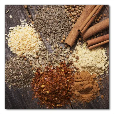 Produktbild von Wallario selbstklebende Möbelfolie/ Tischdecke für Innen und Außen, Größe: 80 x 80 cm - Aromatische trockene Gewürze in der Küche