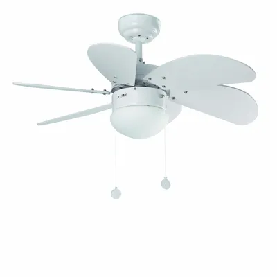 Produktbild von Deckenventilator mit Beleuchtung und Zugketten Palao Weiß 81 cm