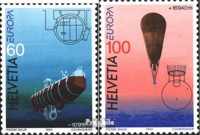 Produktbild von Briefmarken Schweiz 1994 Mi 1525-1526 (kompl.Ausg.) gestempelt Europamarken