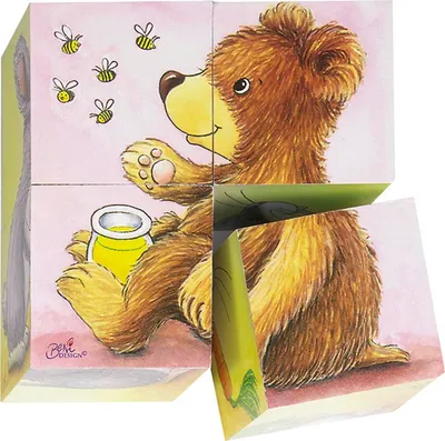 Produktbild von Würfelpuzzle Tierkinder