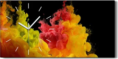 Produktbild von Küchenuhr Bürouhr Leinwand Uhr Geräuschlos 60x30 Malerei Abstrakte Kunst - weiße Hände