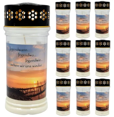 Produktbild von 10 x Trauerlicht Grabkerze PREMIUM 4 Tage