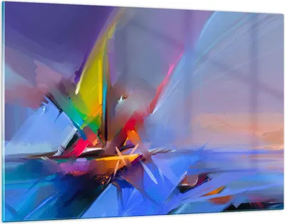 Produktbild von Bilder auf glas - Abstraktion modern - 120x80cm - Glasbilder - Wandbilder - Kunstdruck - zum Aufhängen bereit - Wanddekoration aus Glas - Glas Bilder - Wandbild auf Glas - Einteilig - GAA120x80-4030