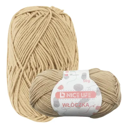 Produktbild von Bastelmaterial, Wolle, Handarbeitsgarn DUNKELBEIGE Nice Life, 100% Polyacryl, 50g Strang