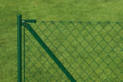 Produktbild von Alberts Maschendrahtzaun, Höhe 80 cm, Länge 60 m, Zaun-Komplettset zum Einbetonieren, grün, Maschenweite 60 x 60 mm