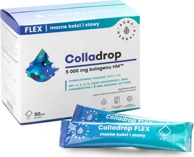 Obrázek produktu pro Doplky stravy Aura Herbals Colladrop Flex Kolagen Hm 5000 Mg 6,5 g sky (30 ks) 6990