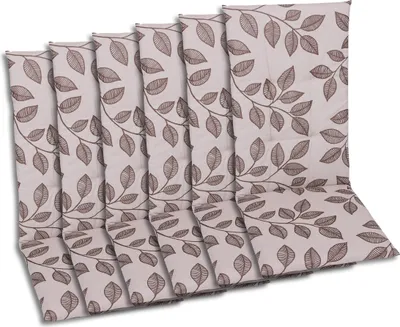 Produktbild von GO-DE Textil, Sesselauflage Hochlehner, 6er-Set, Farbe: braun-beige, Maße ca.: 118 cm x 48 cm x 5 cm