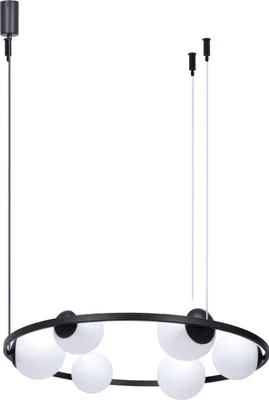 Zdjęcie produktu dla Żyrandol ORBIT czarno-biały 6xE14x40W metal wym:120x78x78cm IP20 Zuma Line
