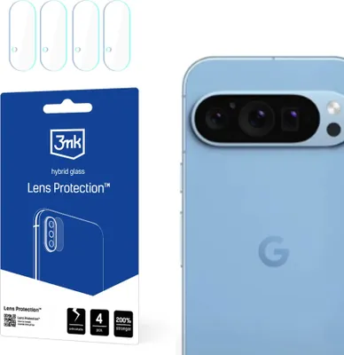 Produktbild von 3mk Hybridglas Lens Protection für Google Pixel 9 Pro Kamera Objektiv Kameralinse 0,16mm 6H (4 Stück)