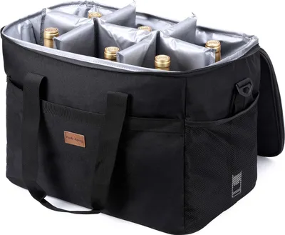 Produktbild von Packaway 4-lagige isolierte Kühltasche – Lunchtasche 40 Liter – inklusive Trennwand – Schwarz