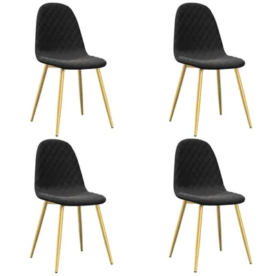 Produktbild von Esszimmerstühle 4 Stk. Schwarz Samt
