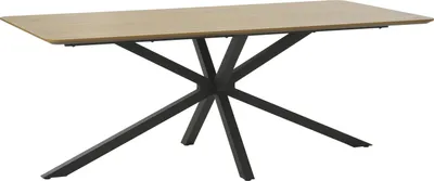 Produktbild von Esstisch >CESURA< in Eiche, schwarz, MDF-Melamin, Metall - 200x75x100cm (BxHxT)