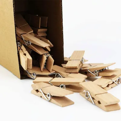 Productafbeelding van Houten wasknijper - Natuurlijk hout - 25 stuks - 7,2 x 1,8 cm - Voor wasgoed en knutselen