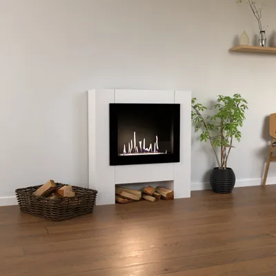 Produktbild von GLOW FIRE Ethanol Kamin 'Harstad RW' | Ethanolofen in weiß mit 3 Std. Brenndauer und 2 KW Heizleistung | BxHxT: 114,2x95,8x29,8 cm