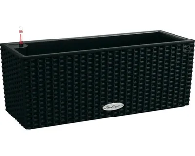 Obrázek produktu pro Plastový samozavlažovací truhlík Lechuza Balconera Cottage 50 x 19 x 19 cm grafitově černý včetně zavlažovacího systému, ukazatele hladiny vody a vložky na rostliny