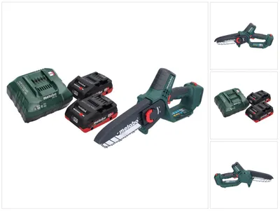 Immagine prodotto di Metabo MS 18 LTX 15 sega da potatura a batteria 18 V 15 cm 5 m/s + 2x batteria ricaricabile 4,0 Ah + caricatore