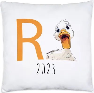 Produktbild von R Ente 2023 Kissen Inkl. Füllung Rente Geschenk Ruhestand Humor Wortwitz