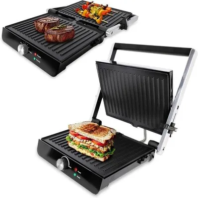 Obrázek produktu pro Kontaktní gril s odnímatelnými deskami – gril na panini – gril – kontaktní gril – odnímatelné desky – snadno čistitelný gril – gril na sendviče