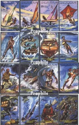 Produktbild von Briefmarken Libyen 1984 Mi 1253-1268 (kompl.Ausg.) postfrisch Wassersport