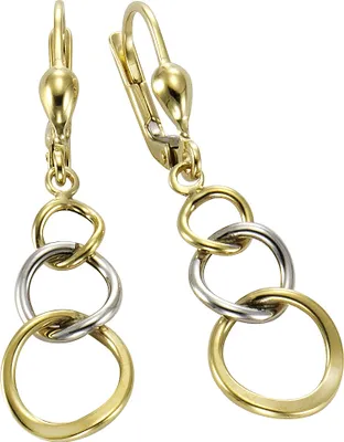 Produktbild von F Ohrhänger 375/- Gold 3,7cm mehrfarbig 324330189-2