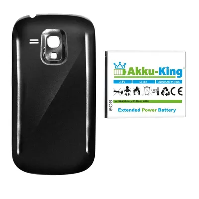 Produktbild von Akku-King 20110648, Akku, Samsung, Schwarz, Weiß, Lithium-Ion (Li-Ion), 3000 mAh, 3,8 V