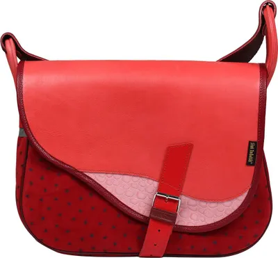 Produktbild von rote Damen Leder Umhängetasche Freshman