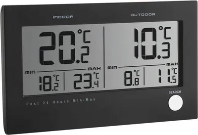 Produktbild von Famanu Thermometer für Innen und Außen mit Temperaturalarm und Frostsymbol