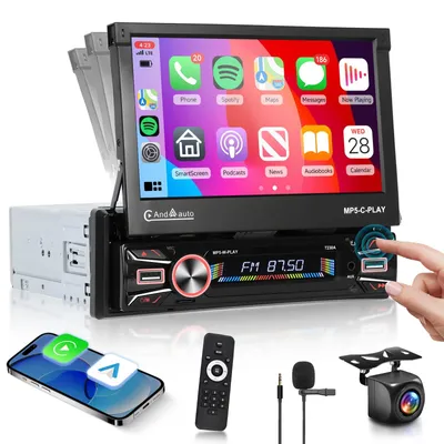 Productafbeelding van Autoradio Android 1 Din 7 inch met Draadloze Carplay en Android Auto