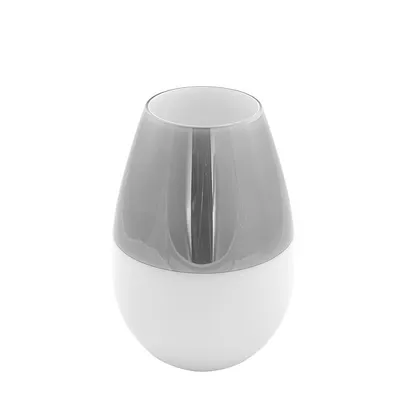 Produktbild von LAPAZ Vase - H. 26cm x Ø 17,5cm - grau-weiß - Glas - Blumenvase
