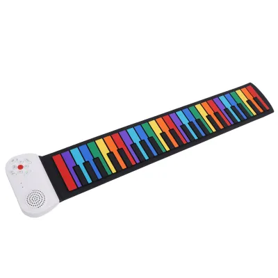 Immagine prodotto di Pianoforte portatile ZELURXX con 49 tasti, suono realistico, ricaricabile, adatto ai principianti, tasti colorati, 12,5 x 71 x 15 cm