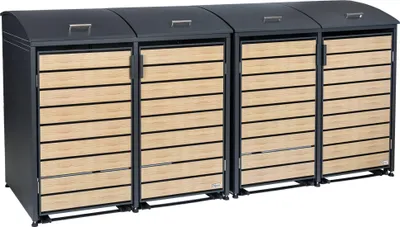 Produktbild von Zelsius Mülltonnenbox mit abgerundetem Deckel für vier 120 - 240 Liter Mülltonnen, Anthrazit RAL7016