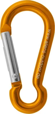 Mini Schnapper 6 cm Materialkarabiner von Aliens; orange; aus Aluminium; für Kletterzwecke.