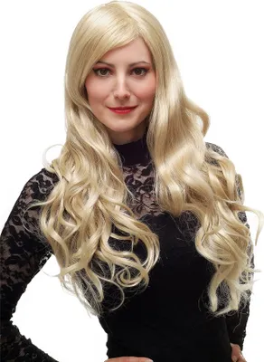 Produktbild von WIG ME UP Perücke lang leichte Locken blond platinblonde Spitzen SA047-27T613