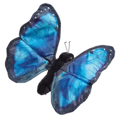 Produktbild von Folkmanis Handpuppe blauer Morphofalter 40 cm