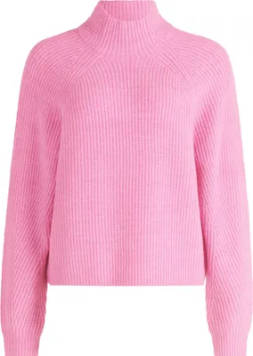 Produktbild von Lässiger Melange Grobstrick-Pullover mit Stehkragen und Raglanärmeln, 58 cm