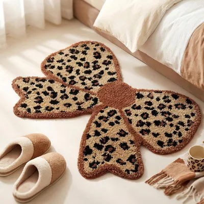 Produktbild von Badematte Leopardbogenmuster, 80 x 56 cm, rutschfest, waschbar, für Badezimmer