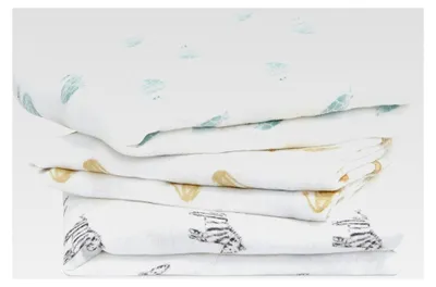 Produktbild von Musruy Quadrate - Tierreich, 3er Pack | 100% Baumwoll-Musselin | Weiche und leichte Unisex-Babyartikel | Tücher für Neugeborene Mädchen und Jungen | Geeignet als Babygeschenke