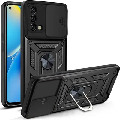 Produktbild von OPPO A74 4G Hülle mit 360° Drehbarer Magnetische Ring Ständer Halter Dia Kameraschutz TPU Bumper Silikon Schutzhülle für OPPO A74 4G Schwarz
