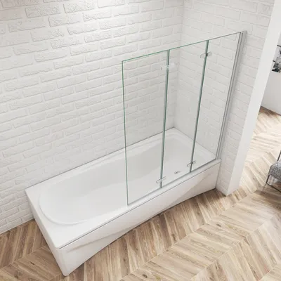 Produktbild von 4-teilig Duschwand für Badewanne Badewannenaufsatz Faltwand 130 x 140 cm Klarglas 6 mm ESG-Sicherheitsglas