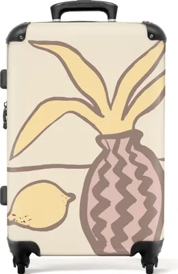 Produktbild von NoBoringSuitcases.com® Großer Koffer - Ananas - Zitrone - Obst - Abstrakt - Kombinationsschloss TSA - Hartschalen Trolley 4 Rollen - 72 liter - Reisekoffer - 66 cmKoffer Mittelgroß 67x43x25 cm, 72L,