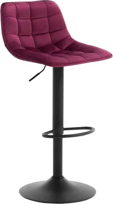 Produktbild von WOLTU Barhocker Barstuhl Tresenhocker Bistrohocker Designer Hocker mit Rückenlehne, aus Samt und Metall, höhenverstellbar drehbar Bordeaux