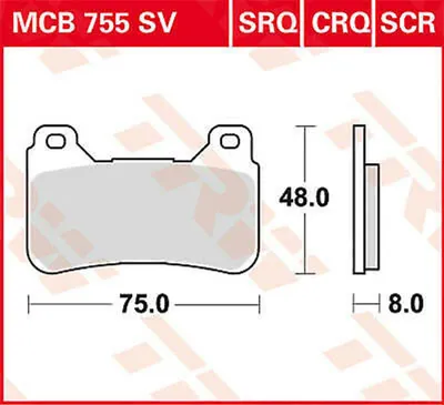 Obrázek produktu pro TRW Sada brzdových destiček MCB755SV VFR800F RC79 HEL Brzdové třmeny