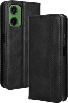 Produktbild von Motorola Moto G35 Hülle - Coverup Vintage Style Klapphülle - Schwarz