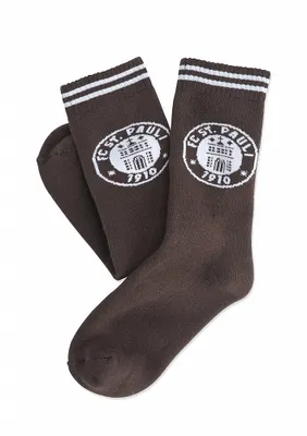 Produktbild von St. Pauli Socken mit eingearbeitetem Logo, Braun