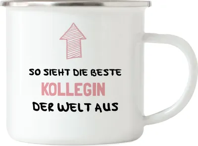 Produktbild von So Sieht Die Beste Kollegin Aus Emaille Tasse Arbeitskollegin Abschiedsgeschenk Rente Ruhestand Büro