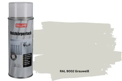 Produktbild von OELLERS Heizkörperlack bewährt Spray RAL 9002 Grauweiß – 400 ml Sprühlack glänzend | Hitzebeständig & strapazierfähig | Qualitätslack für Heizkörper